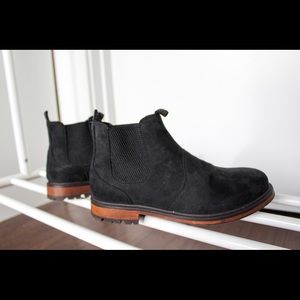 Vegan Suede Black Chelsea Boots